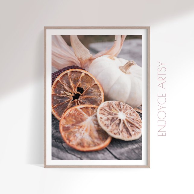 Moody fall pumpkin still life warm farmhouse art poster (Creator Uploaded)