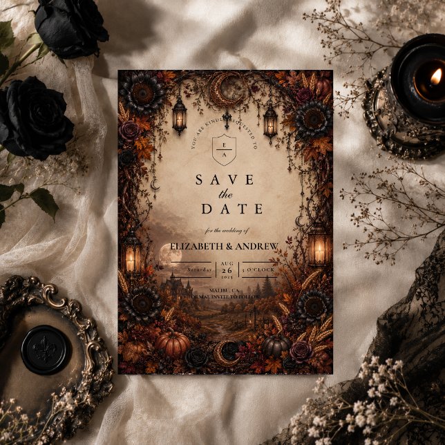 Moody Fall Romance Wedding Save The Date (Creator Uploaded)