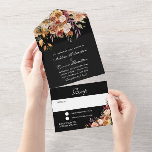 Moody Fall Wedding All In One Invitation