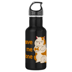 Moody fat cat leave me alone 532 ml water bottle