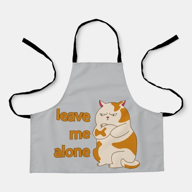Moody fat cat leave me alone apron (Front)