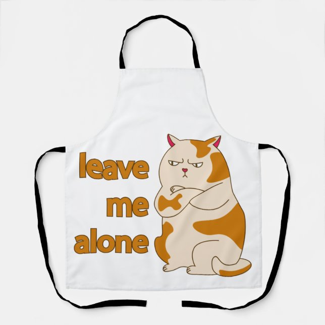 Moody fat cat leave me alone  apron (Front)