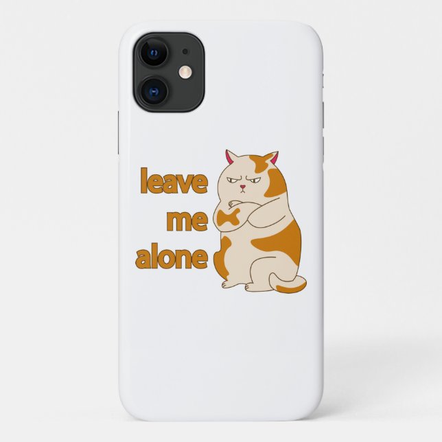 Moody fat cat leave me alone  Case-Mate iPhone case (Back)
