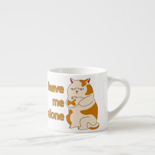 Moody fat cat leave me alone espresso cup