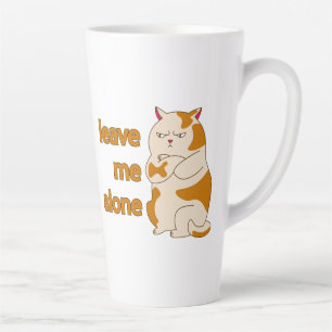 Moody fat cat leave me alone latte mug