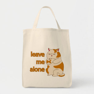 Moody fat cat leave me alone tote bag