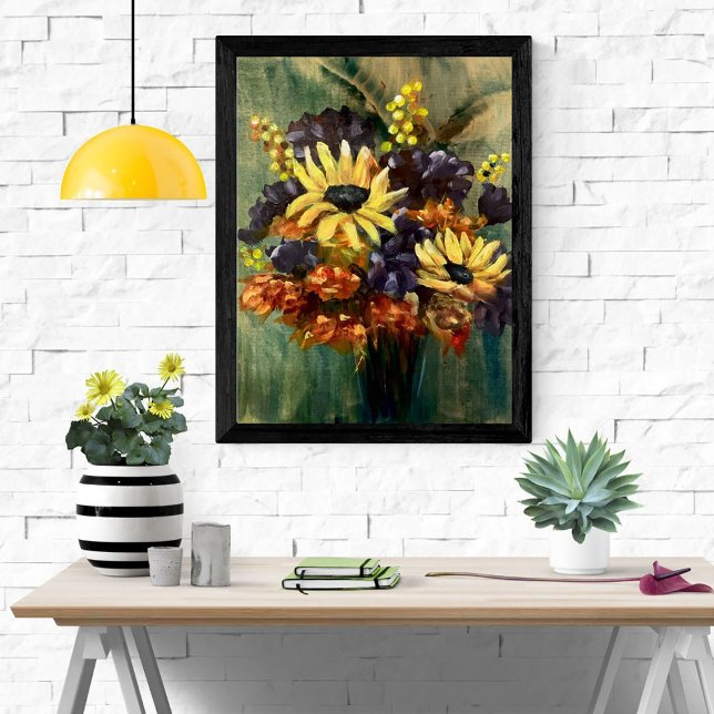 Moody Floral Bouquet Sunflower Art Poster (Creator Uploaded)