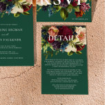 Moody Floral Burgundy and Emerald Wedding details Enclosure Card<br><div class="desc">Moody Burgundy Floral Wedding Collection, a captivating fusion of deep, rich hues. With options in navy blue, emerald, and gothic black variations, this collection is a perfect match for any jewel-toned wedding theme. From enchanting invitations to coordinated stationery, our designs capture the essence of romance and drama. Elevate your wedding...</div>