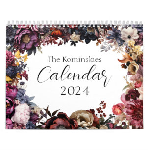 Moody Floral Calendar