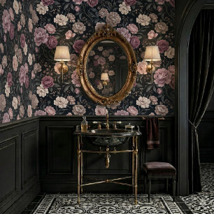 Moody Floral Dark Botanical Peony & Rose Wallpaper
