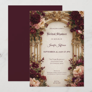 Moody Floral Gothic Bridal Shower invitation