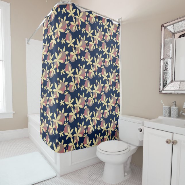 Moody Floral Shower Curtain (In Situ)