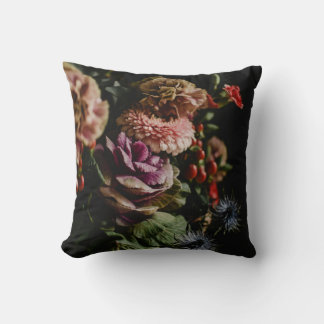 Moody Floral Throw Pillow