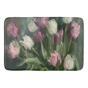 Moody Floral Tulips Bath Mat