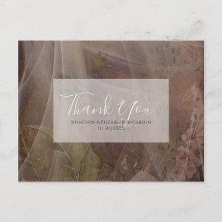 Moody Floral Vellum Wedding Postcard
