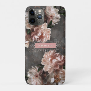 Moody Floral Vintage Swirls Elegant Custom Name Case-Mate iPhone Case