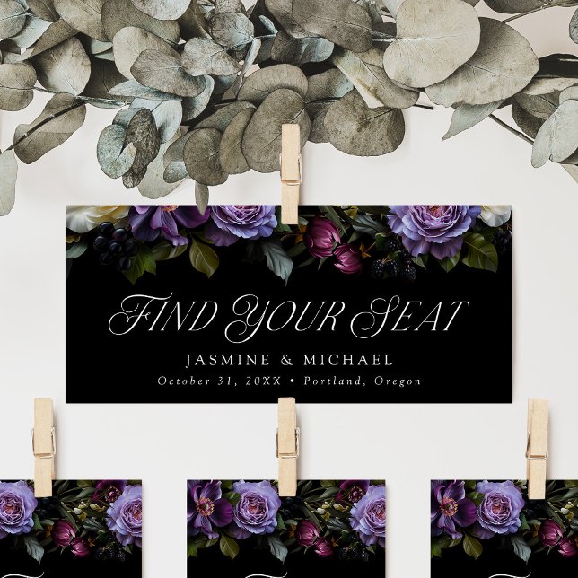 Moody Floral Wedding Find Your Seat Header Card (Creator Uploaded)