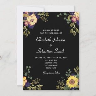 Moody Floral Wedding Invitation