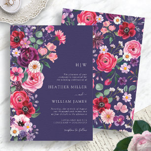 Moody Floral Wedding Invitation