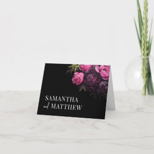 Moody Florals Elegant Modern Rustic Wedding Thank You Card