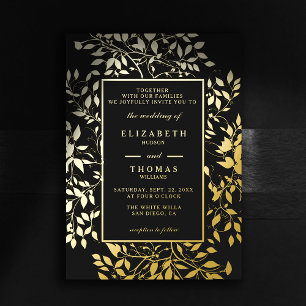Moody Forest Botanical Gold Modern Classic Wedding