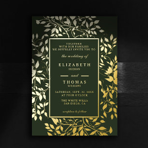 Moody Forest Botanical Gold Modern Classic Wedding