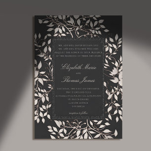 Moody Forest Foliage Traditional Classic Wedding Invitation