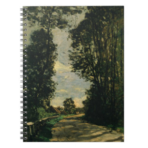 Moody Forest Path Sunset Landscape Painting Notebook