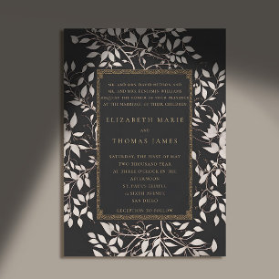 Moody Forest Patina Traditional Classic Wedding Invitation