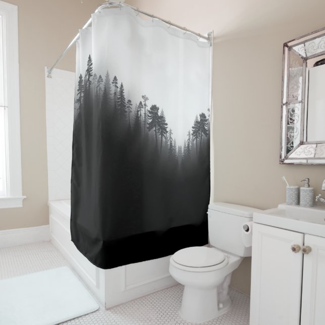 Moody Forest Shower Curtain (In Situ)