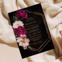 Moody Fuchsia Pink Blush Floral Peonies Wedding