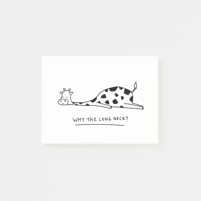 Moody giraffe illustration with pun post-it notes (Front)