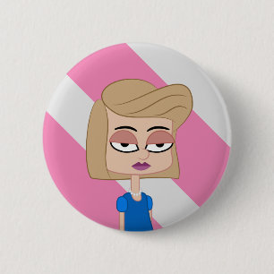 Moody Girl 6 Cm Round Badge