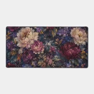 Moody gothic botanical Impressionist Floral Desk Mat