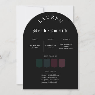 Moody Gothic Bridesmaid Proposal Invitation