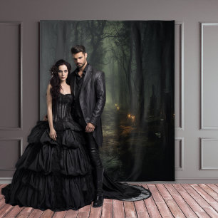 Moody Gothic Candlelit Forest Path XLarge Tapestry