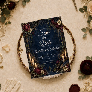 Moody Gothic Candlelit Wedding Save The Date