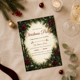Moody Gothic Christmas Party Invitation