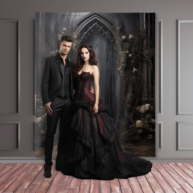 Moody Gothic Dark Veiled Arch & Flowers XLarge Tapestry (Creator Uploaded)