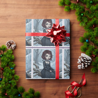 Moody Gothic Fairy Seasonal Character Wrapping Paper