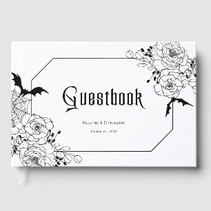 Moody Gothic Floral Wedding Guest Book