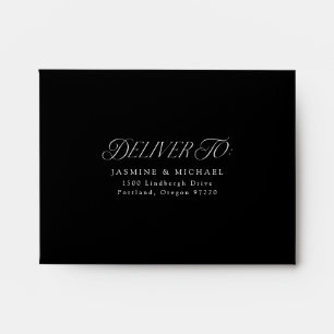 Moody Gothic Floral Wedding RSVP Envelope