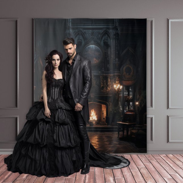 Moody Gothic Mansion Fireplace XLarge Tapestry (Creator Uploaded)