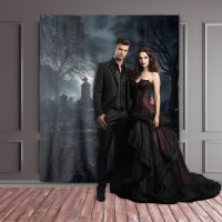 Moody Gothic Moonlit Monument Graveyard XLarge