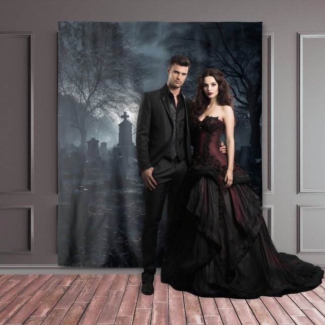 Moody Gothic Moonlit Monument Graveyard XLarge Tapestry (Creator Uploaded)