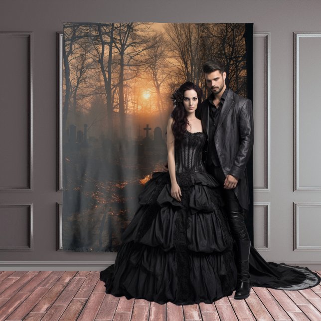 Moody Gothic Sunset Graveyard XLarge Tapestry (Creator Uploaded)