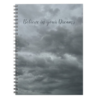 Moody Gray Clouds Photo Spiral Notebook