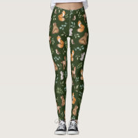 Moody Green Woodland Forest Animals Pattern