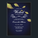 Moody Halloween Party Invitation – Adult Costume<br><div class="desc">Host a Halloween birthday party with a modern, moody twist using this adult costume party invitation. Featuring a deep navy blue background and bold chartreuse leaves, this stylish design is perfect for Sweet 16, 30th, 40th, 50th, or 60th birthday celebrations that break from tradition and stand out from the crowd....</div>