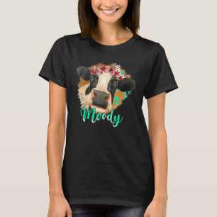 Moody Heifer ,Floral Cow Farming Farmer T-Shirt